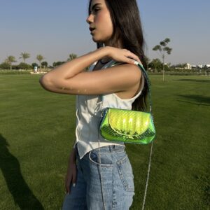 Green Holographic Wave Bag
