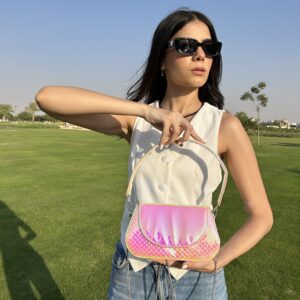 Pink holographic Wave Bag