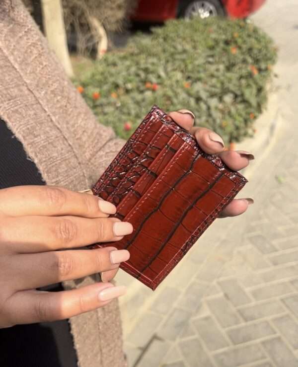 burgundy mini cardholder