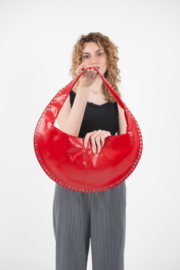 Red  Leather Luna Bag - Image 10