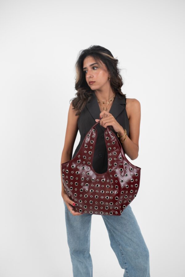 Burgundy Leather Alura Bag - Image 2
