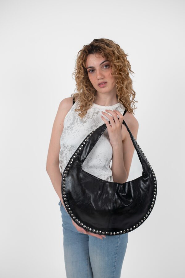 Black Leather Luna Bag - Image 15