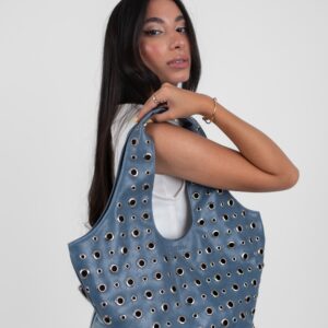 Baby blue Leather Alura Bag