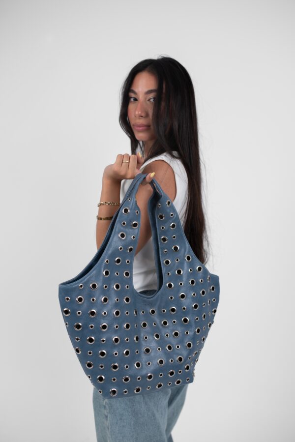 Baby blue Leather Alura Bag - Image 4