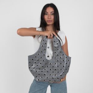 Grey Leather Alura Bag