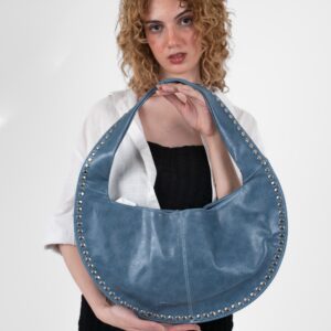 Baby Blue Leather Luna Bag