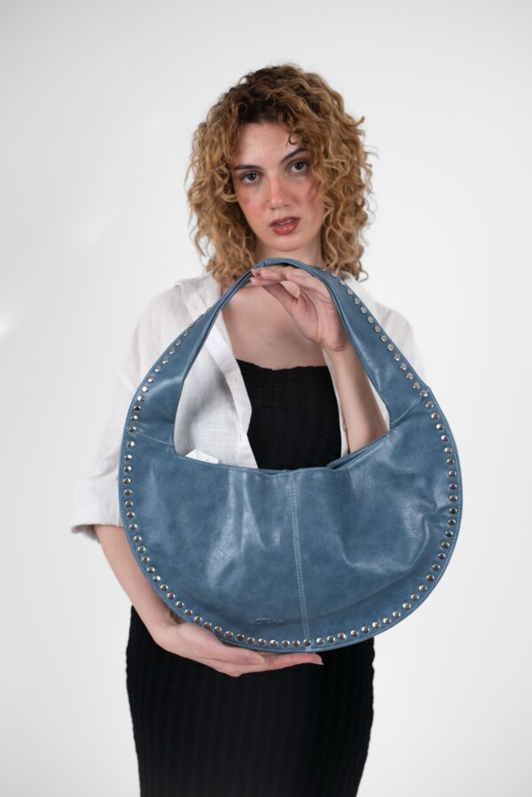 Baby Blue Leather Luna Bag