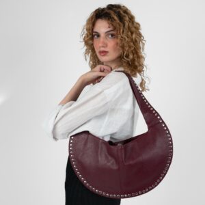 Burgundy Leather Luna Bag
