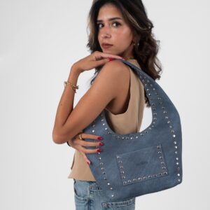 Blue Denim Leather Jeans Azura Bag