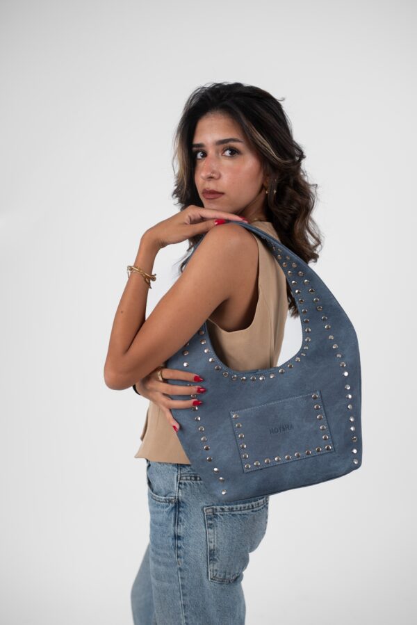 Blue Denim Leather Jeans Azura Bag