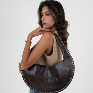Brown Matte Leather Luna Bag